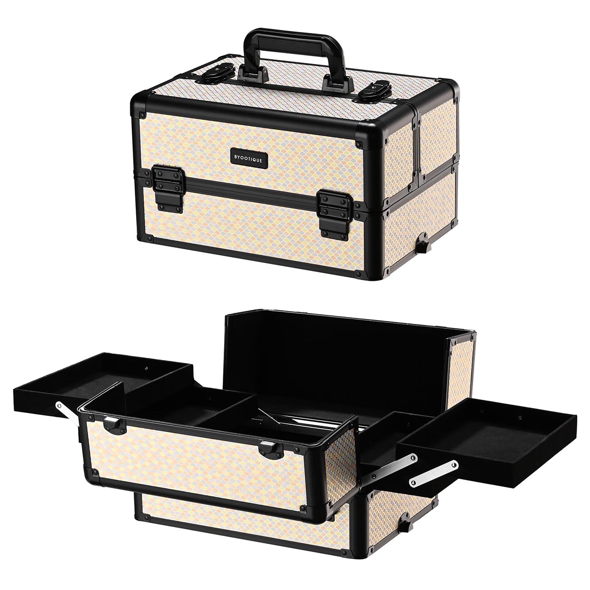 Byootique Rolling Makeup Case Art Deco Artist Travel Case