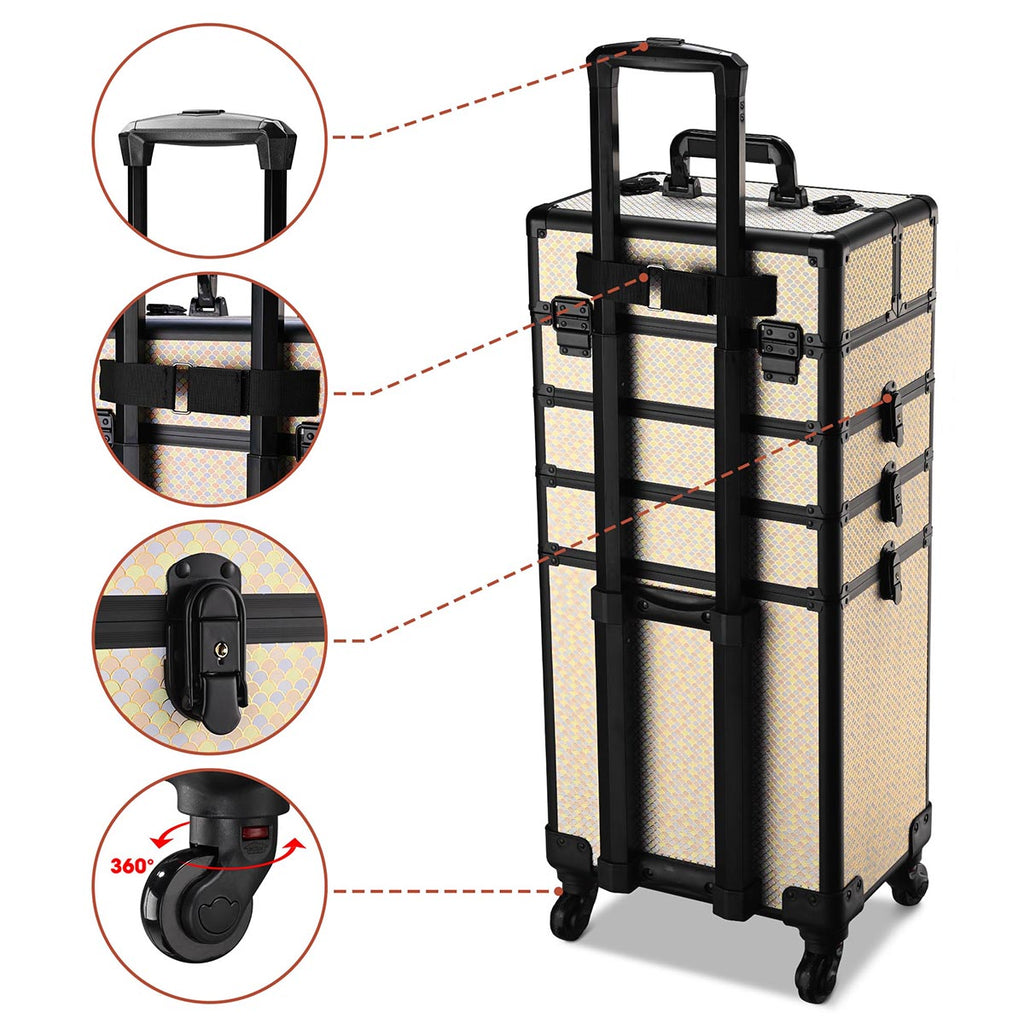 Byootique Rolling Makeup Case Art Deco Artist Travel Case