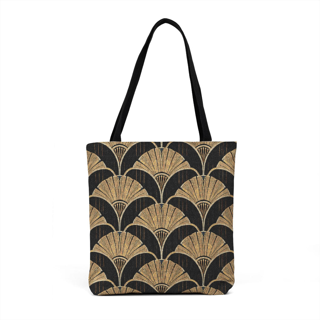 Art Deco Woven Tote — Black and Gold