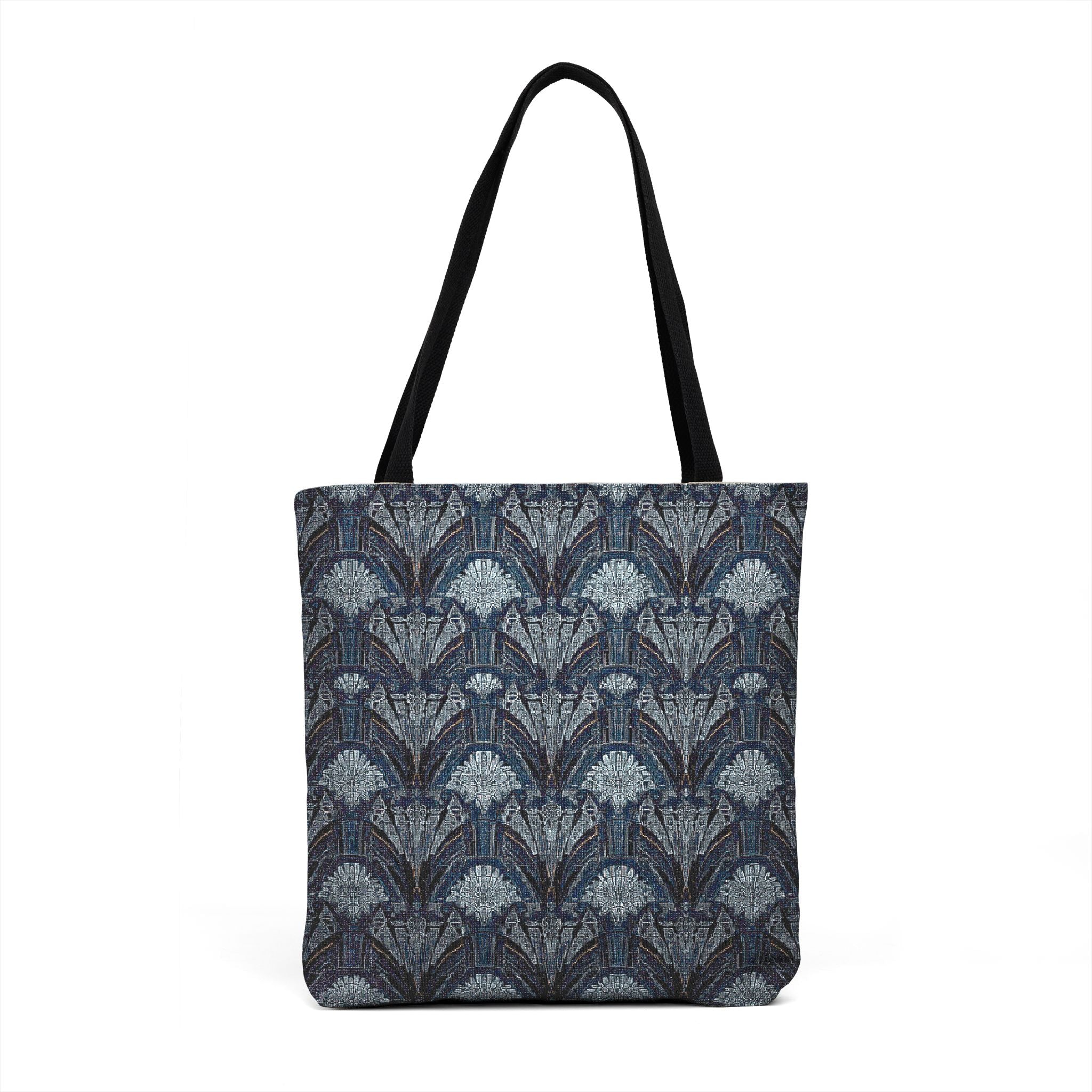 Art Deco Woven Tote — Blue