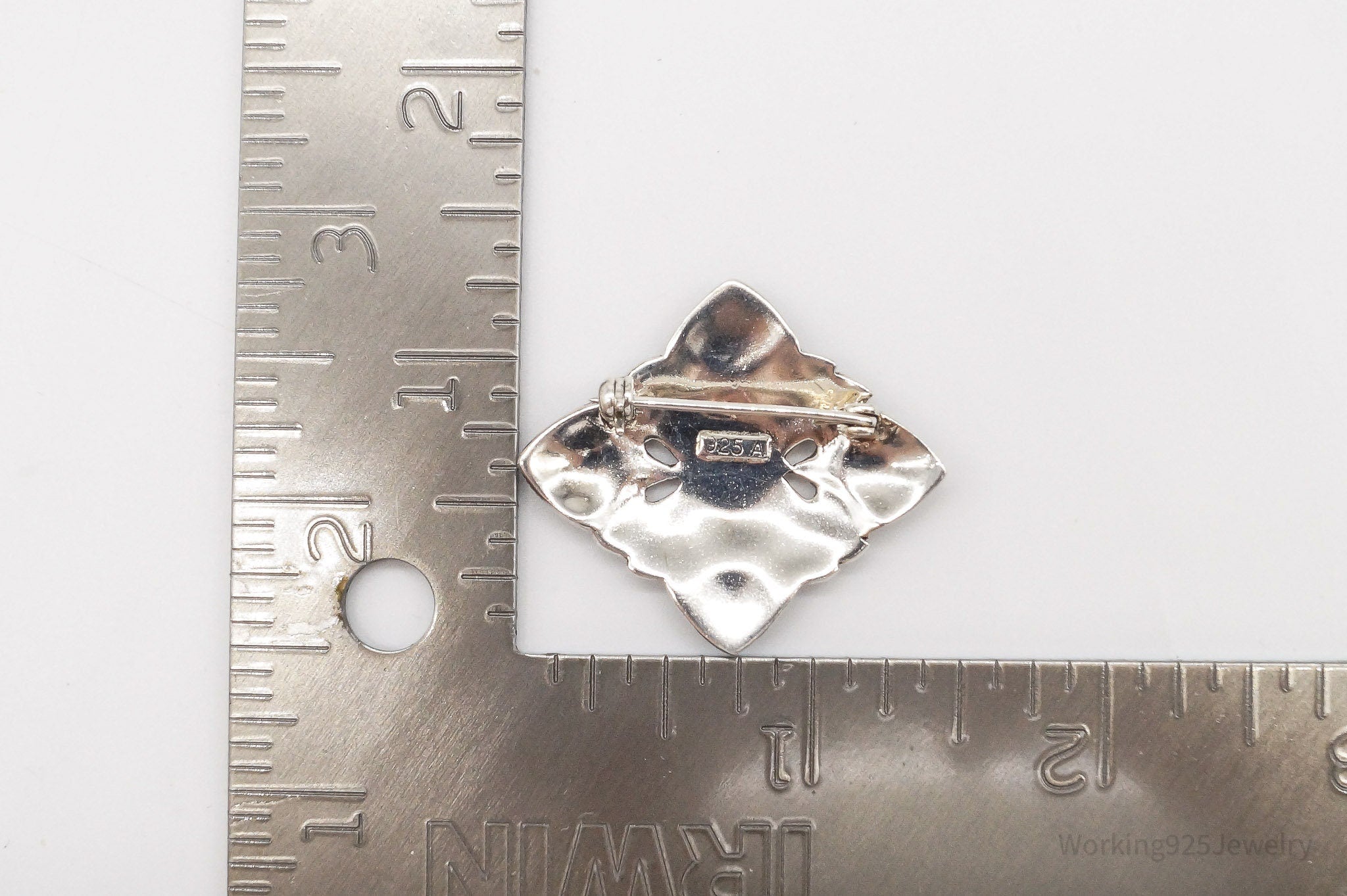 Vintage Marcasite Art Deco Sterling Silver Brooch Pin