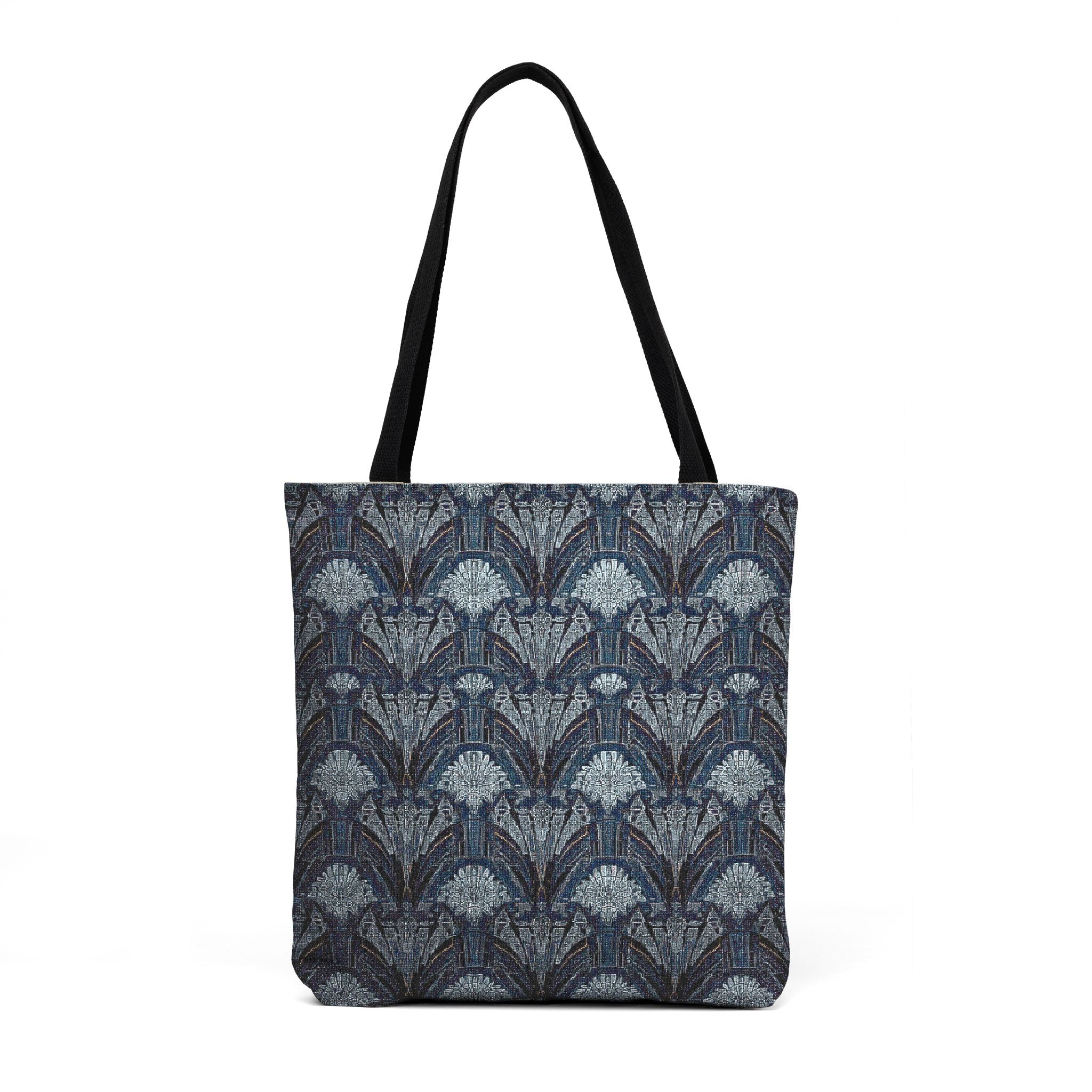 Art Deco Woven Tote — Blue